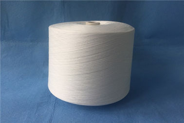 Smooth Hairless Raw White100 Polyester Spun Yarn With Ring Spun Technics 