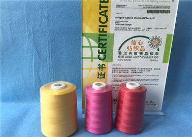 Dyed Recycled Polyester Yarn , Polyester Sewing Yarn Kontless Bright Color