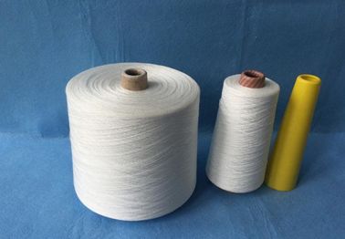 Raw White 100 Polyester Spun Yarn For Sewing Thread Anti - Bacteria Recycled