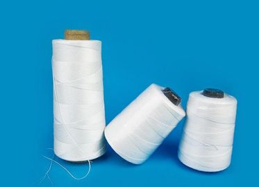 Raw White 100% Polyester Yarn / Bag Closing Thread Good Evenness High Tenacity